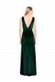 Discount Stretch Velvet A-Line Long Sleeveless V-Back Formal Dress