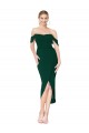 Discount Stretch Crepe Mermaid Knee Length Sleeveless High Low Formal Gowns