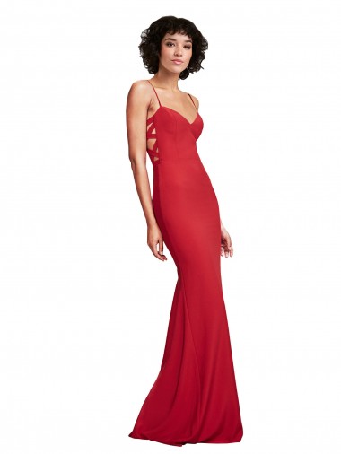 Discount Stretch Crepe Mermaid Long Sleeveless Spaghetti Straps Formal Dress