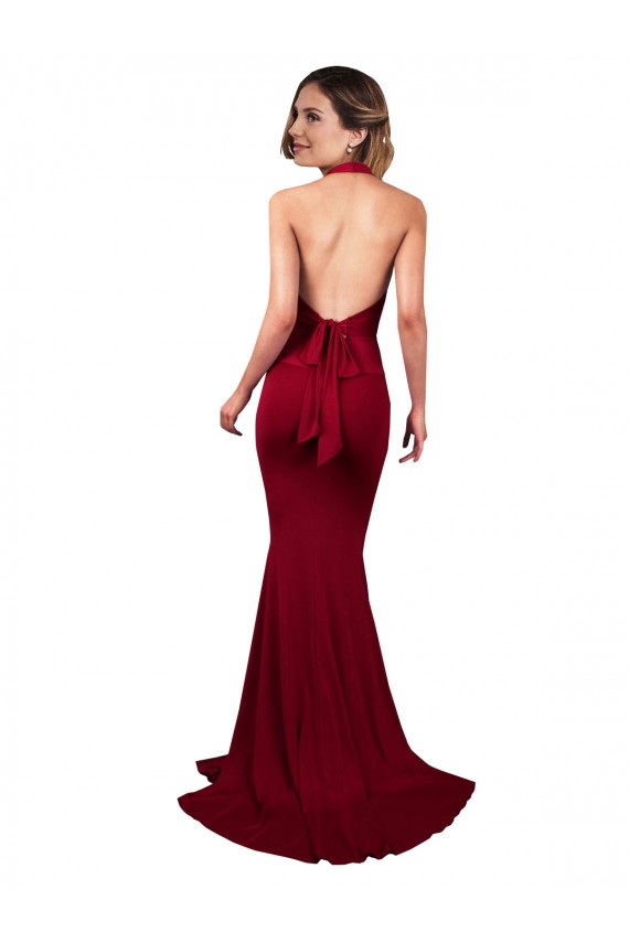 Discount Spandex Mermaid Long Sleeveless Open Back Formal Dress