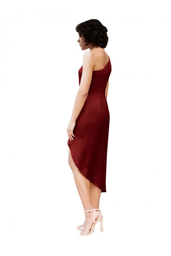 Discount Stretch Satin Sheath Sheath Sleeveless Burgundy Black Tie Formal Dress